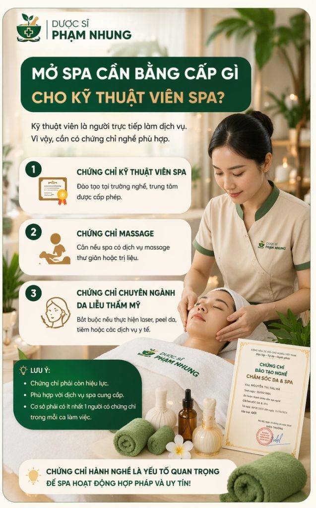 mở spa cần bằng cấp gì