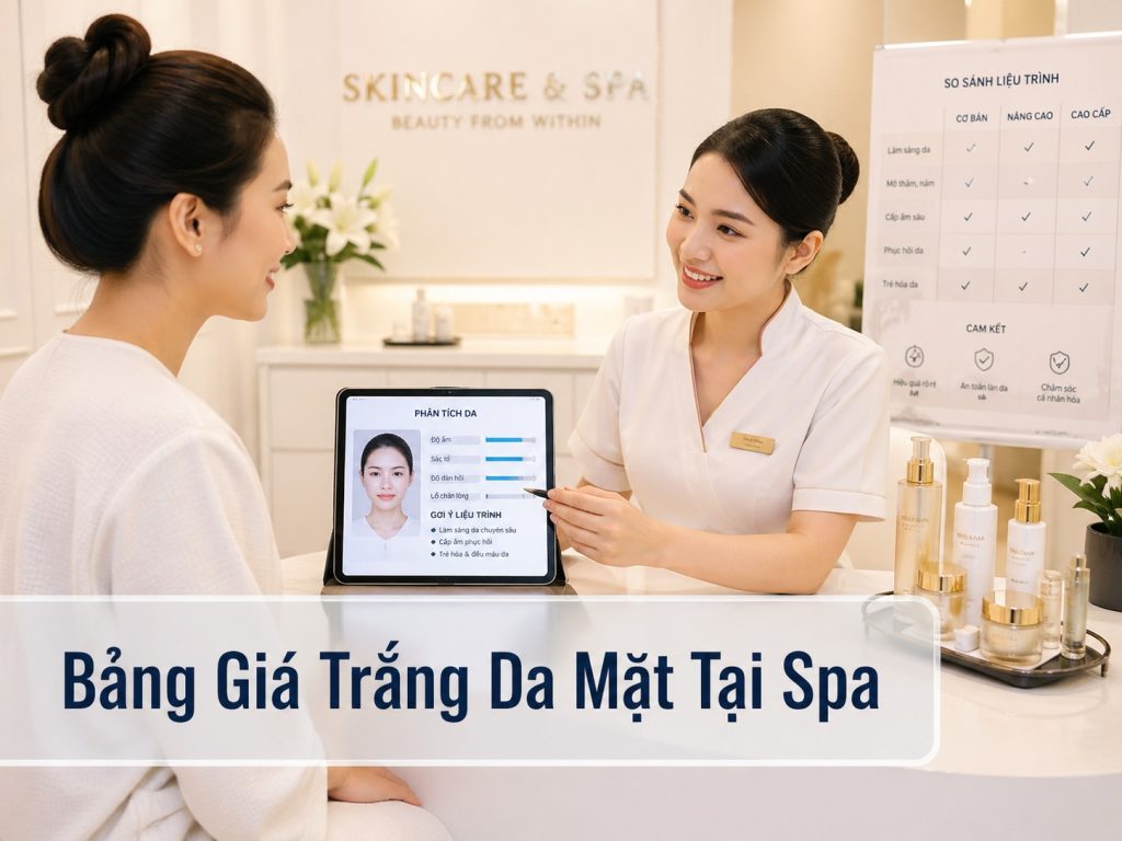 làm trắng da mặt tại spa giá bao nhiêu
