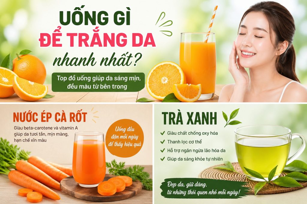 uống gì để trắng da