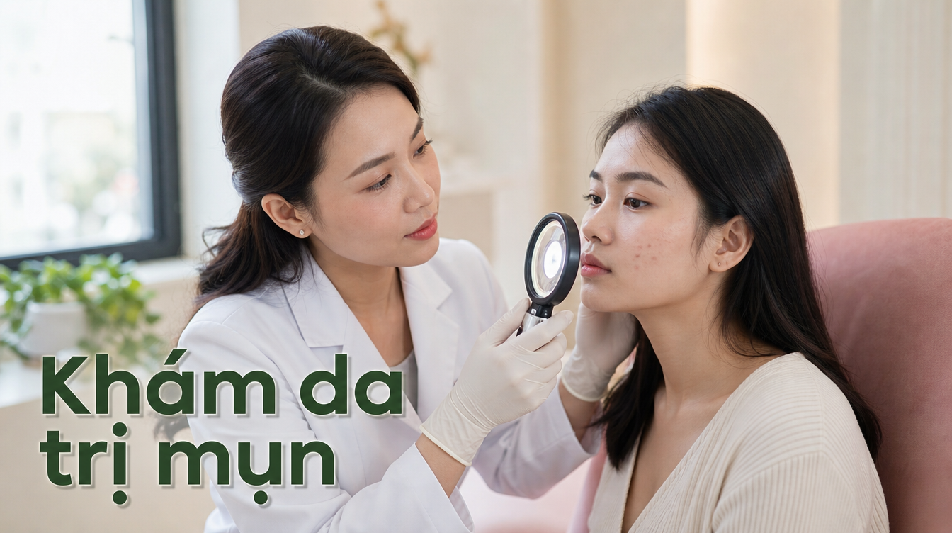 thăm khám và nhận biết da bị mụn ẩn