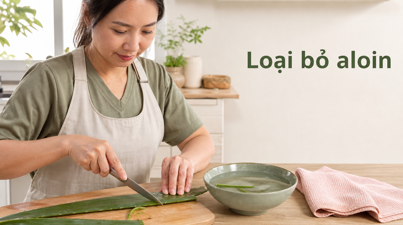 Loại bỏ aloin | cách làm nước nha đam uống đẹp da