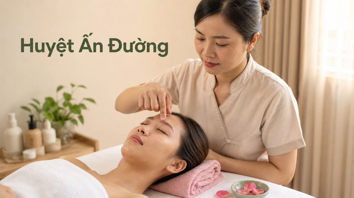 Huyệt Ấn Đường | bấm huyệt làm đẹp da mặt