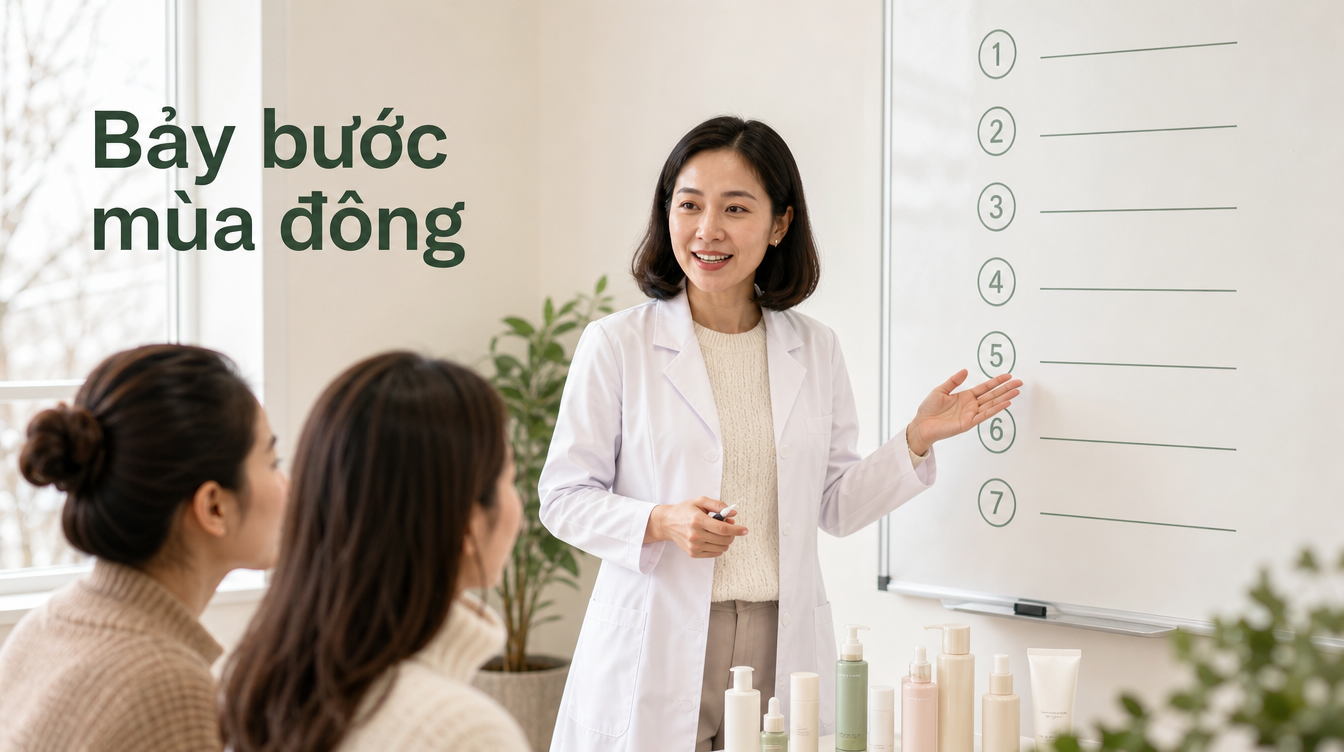 Bảy bước mùa đông | cách chăm sóc da mặt mùa đông