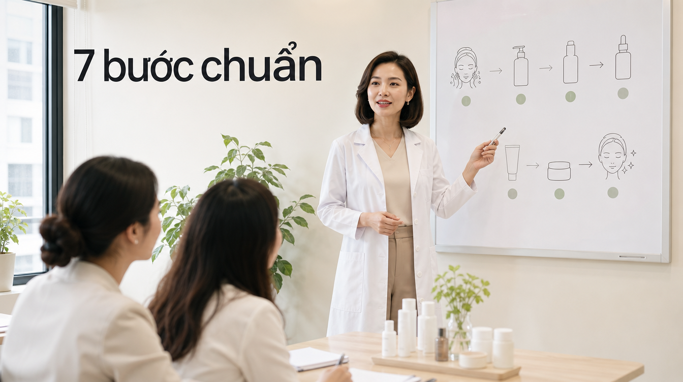 7 bước chuẩn | chăm sóc da mặt spa