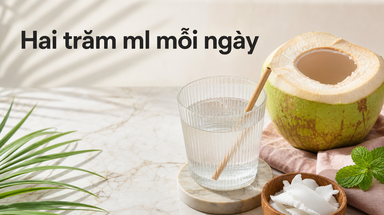 Hai trăm ml mỗi ngày | uống nước dừa mỗi ngày có đẹp da không