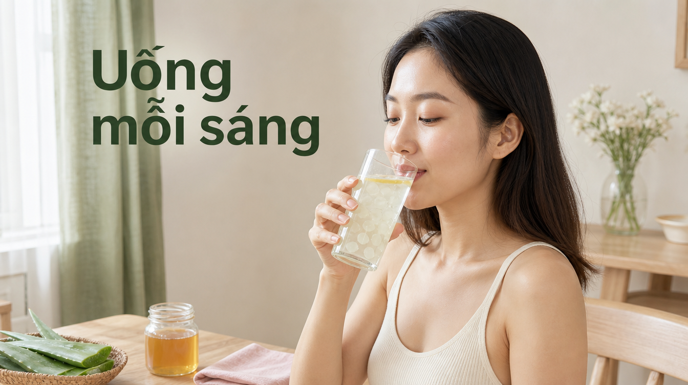 Uống mỗi sáng | cách làm nước nha đam uống đẹp da