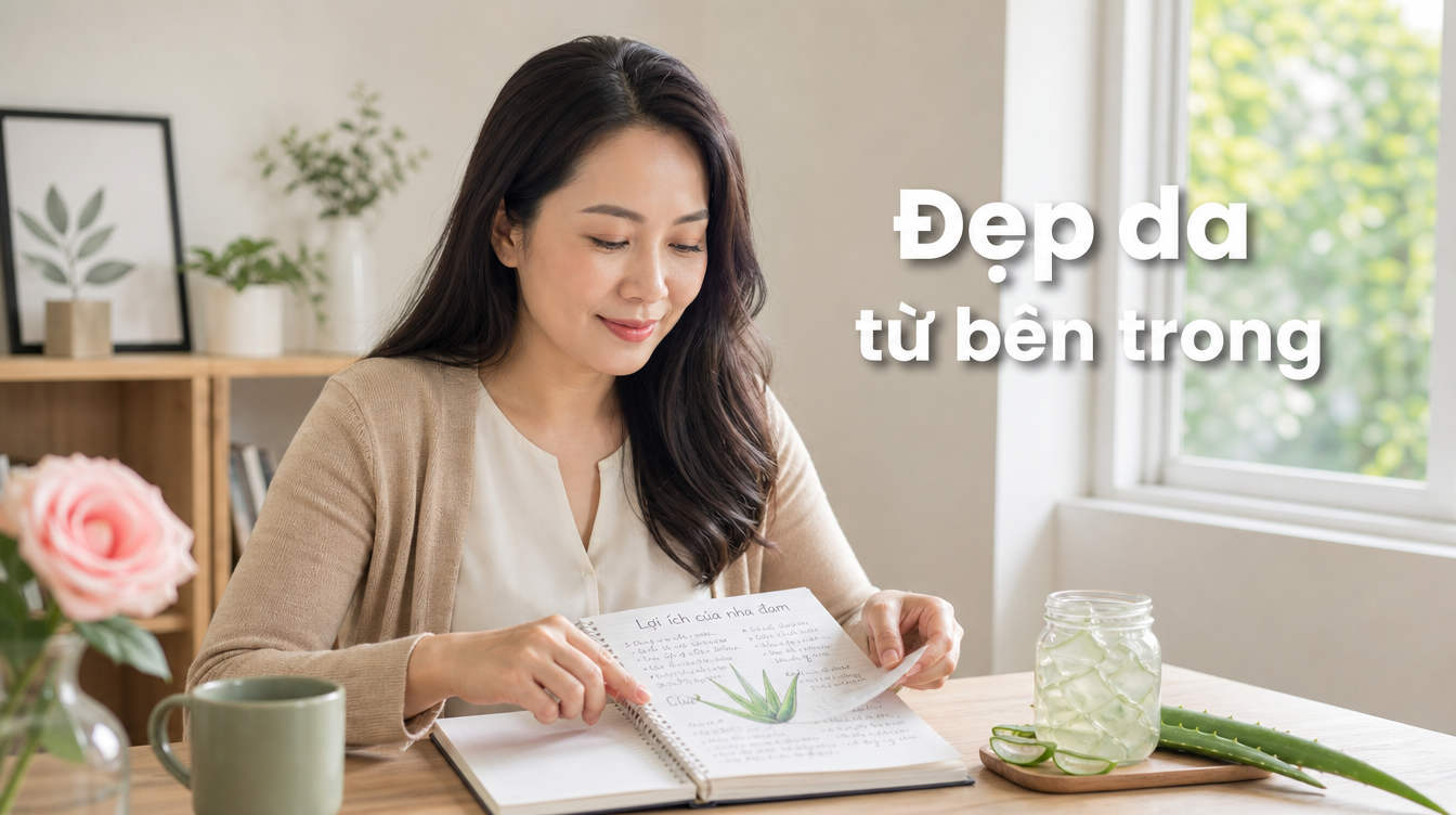 Đẹp da từ bên trong | cách làm nước nha đam uống đẹp da