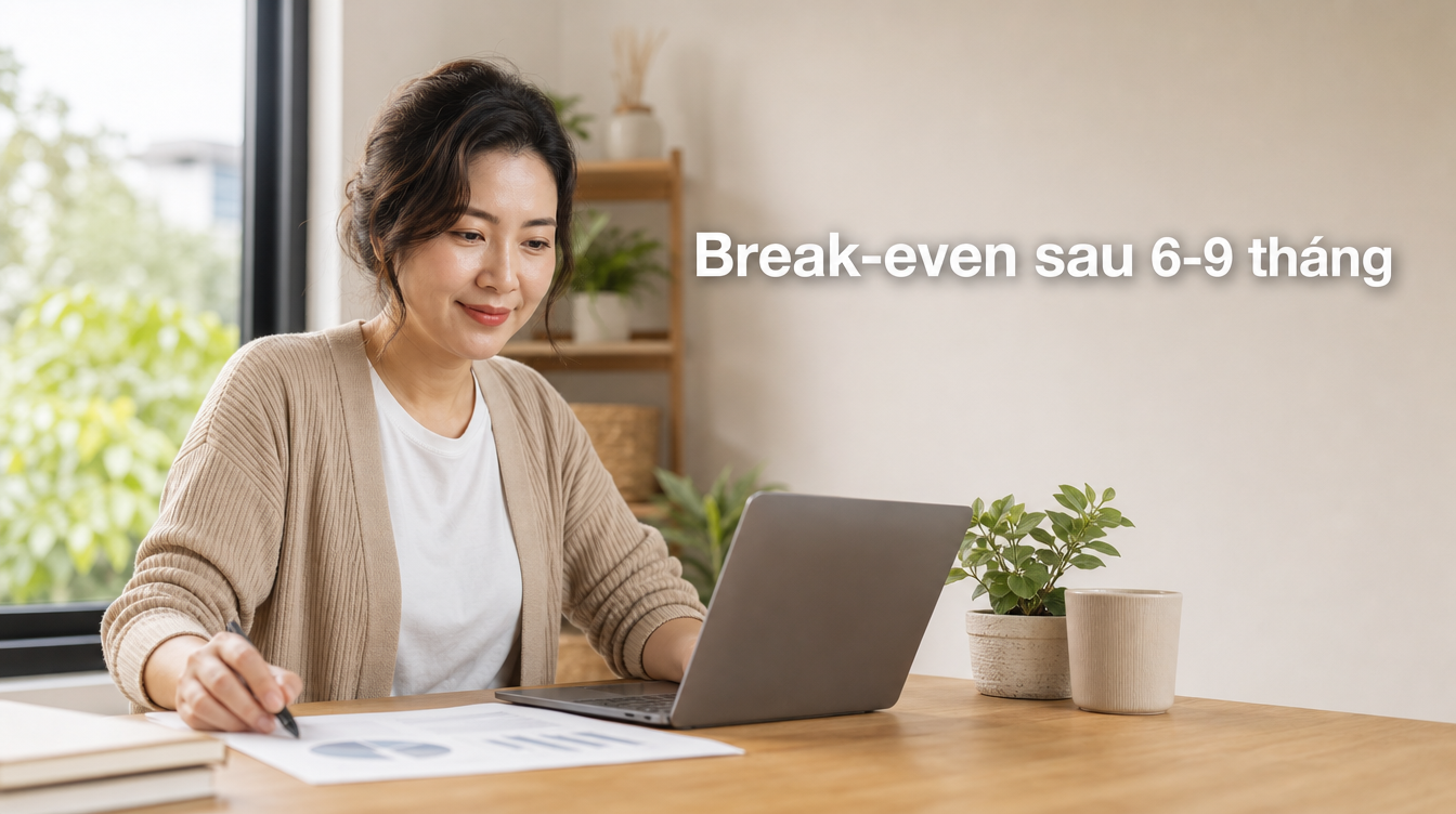 Break-even sau 6-9 tháng | cách kinh doanh nhỏ tại nhà