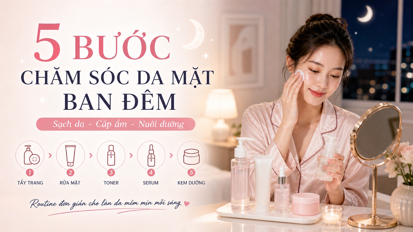 cách dùng toner thấm vào bông tẩy trang