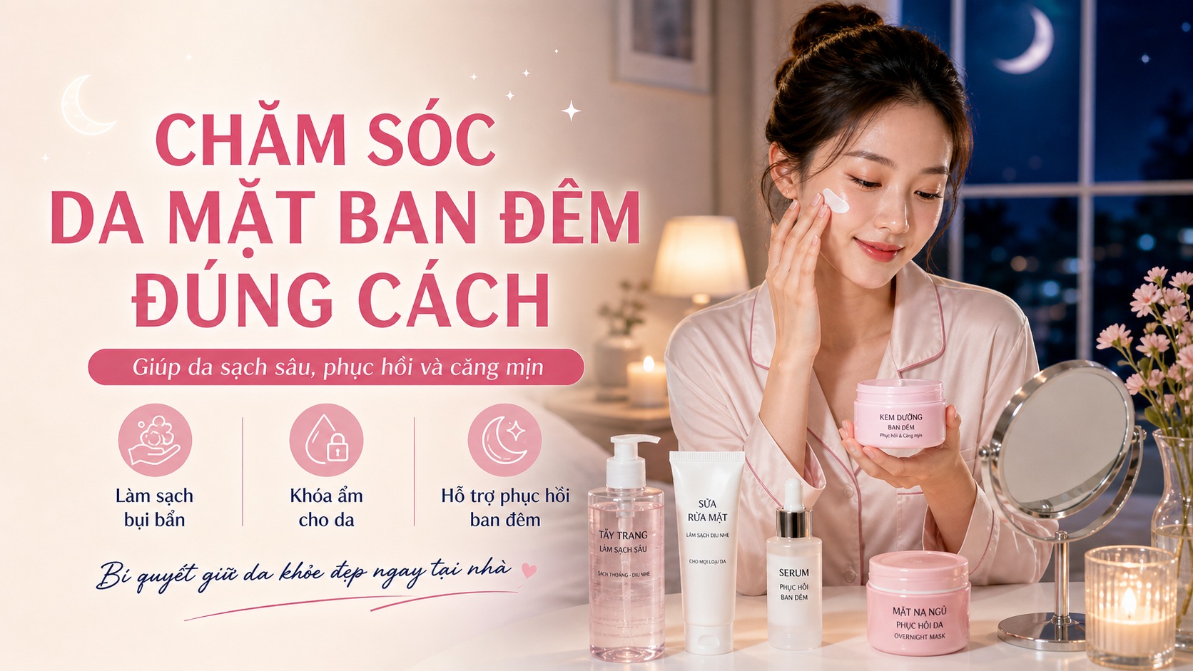 cách dùng toner đều đặn sáng và tối