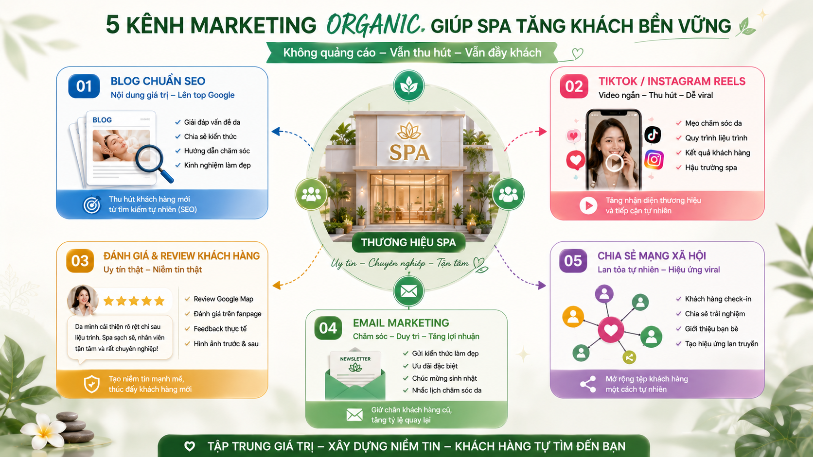Marketing organic spa không cần chạy quảng cáo