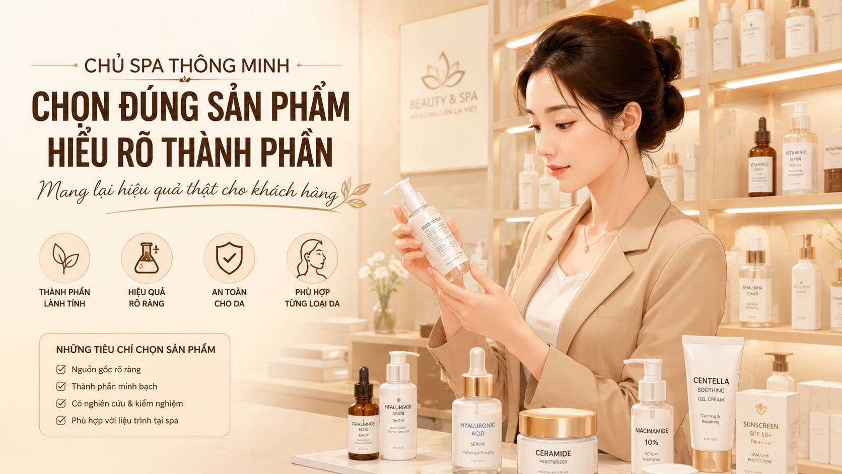 Chủ spa chọn sản phẩm chất lượng cho kinh doanh bền vững